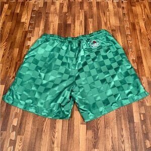 Maison Article Rose Green Checkered Athletic Shorts Size XL